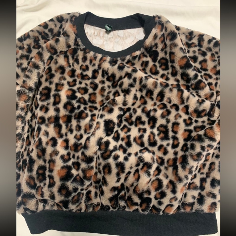 Leopard Print Faux Fur Sweater
